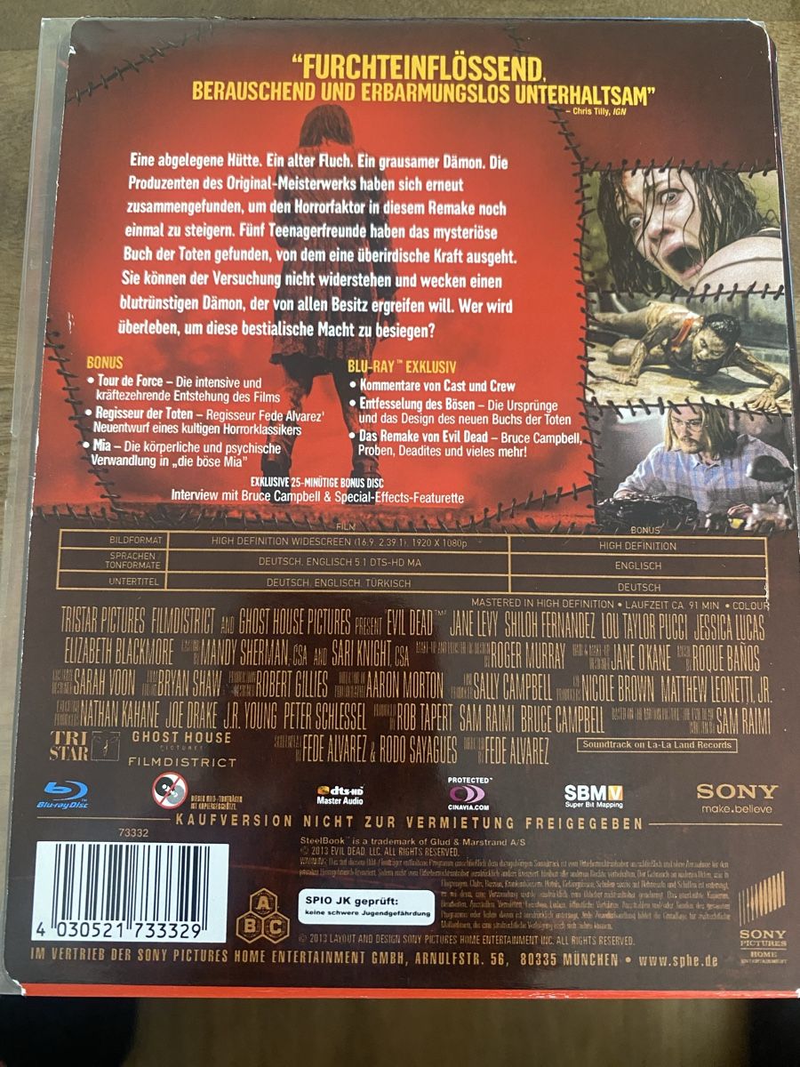 Tutti i DVDs: Evil Dead Steelbook Blu-ray - mit deutscher Sprachfassung – Usato da Rüschlikon venduto da Granulat204 2