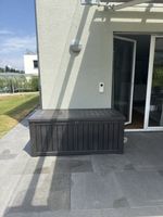 Gartenbox dunkelgrau Holzeffekt Kunststoff 200L Zustand gut