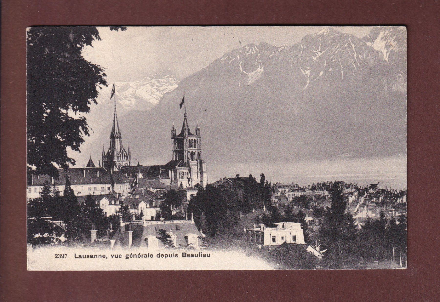 Cartoline postali: LAUSANNE depuis Beaulieu - 1910 – Usato da Pully venduto da nicecards