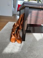 Braune Lederstiefel für Damen, Gr. 36