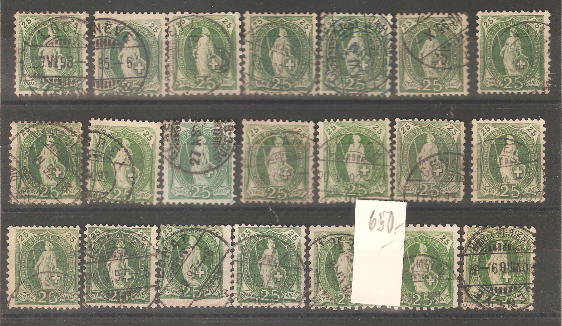 Alle Briefmarken: Stehende Helvetia  21x25 Rp. – Gebraucht aus Lausanne von Whorvath