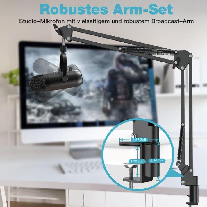Microfoni: USB Studio-Kondensatormikrofon Set mit Boom Arm – Nuovo e nell'imballaggio originale da Châtelaine venduto da topshop.switzerland 1