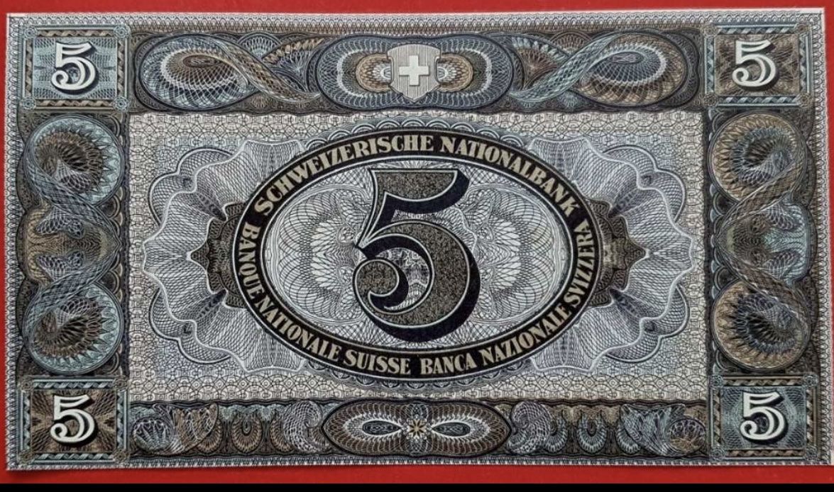 5 Franken 1919 „SPECIMEN“Schweizer Banknote in UNZ Pick#11 (Gebraucht ...