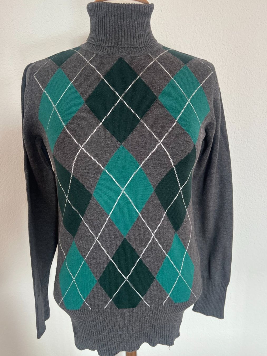 Maglioni & Felpe: BIAGGINI Rollkragenpullover Gr. S, Grau/Grün – Usato da Worb venduto da farben20zauber