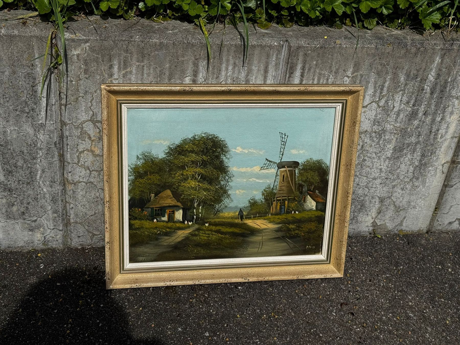 Gemälde: Bild/Gemälde Windmühle – Gebraucht aus Egg b. Zürich von Brocki_Insel_Egg