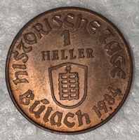Jeton, Historische Zusage Bülach 1 Heller 1984