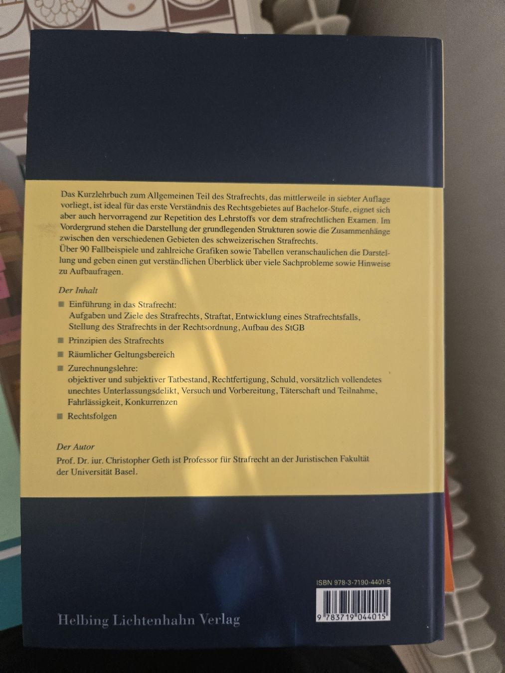 Libri: Strafrecht Allgemeiner Teil Christopher Geth 7. Auflage – Usato da Bern venduto da lau_px9g 1