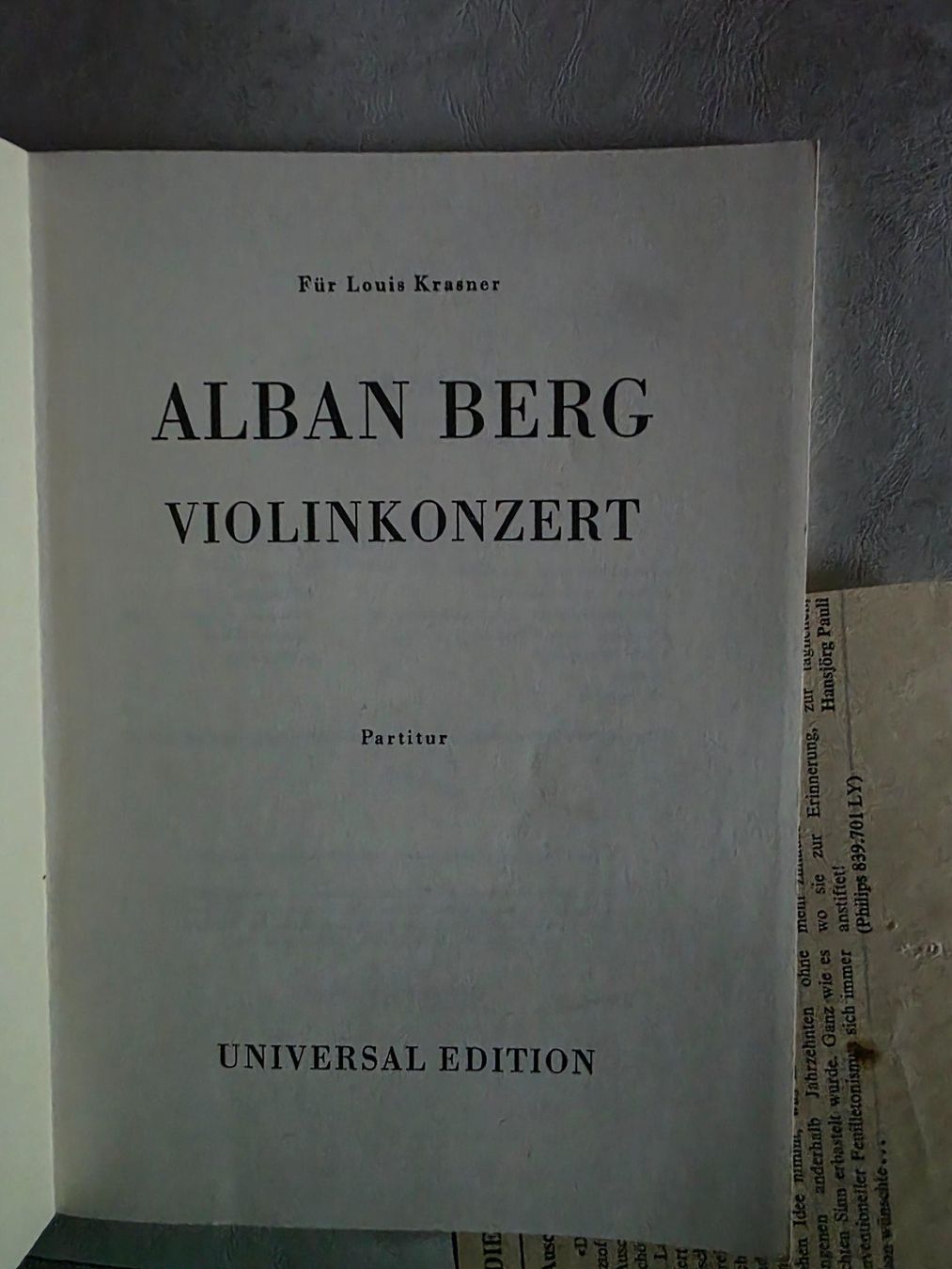 Libri: Alban Berg - Violine Konzert Partitur – Usato da Walterswil BE venduto da Lonitti 6