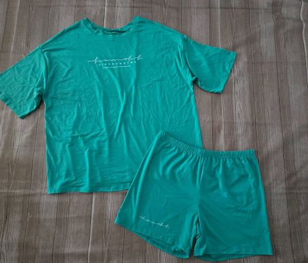 🆕 Lässiges Lounge-Set / Pyjama - XL - Mint-Grün/Teal