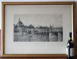 Saugy Louis 1863- 1931 Alte Rheinbücke in Basel von 1903