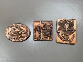 Fasnachtsplaketten Eichlezunft Hünenberg 1980, 1982, 1983