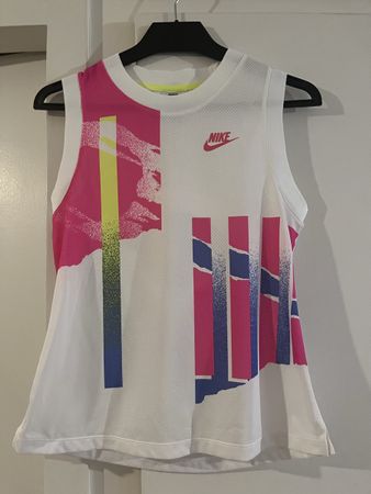 Débardeur Nike femme T-shirt sport blanc rose bleu taille S