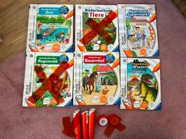 tiptoi Bücher Zoo Bauernhof Supermark Dinosauri, zwei Stifte