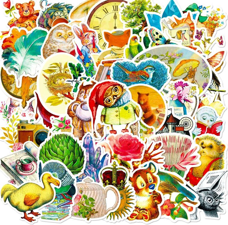 50 Stk. Sticker Aufkleber - Retro Aufkleber (Neu und originalverpackt ...