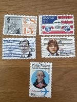 USA 5x Luftpostmarken – Aviation & Liberty – gestempelt
