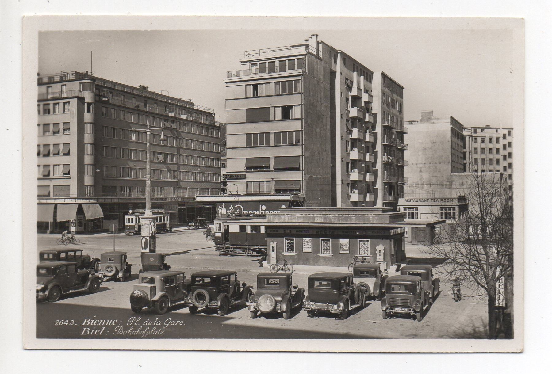 Cartes postales: BIENNE Pl. de la Gare. Tramway, Auto – Neuf (Voir description) à Jona par philajona