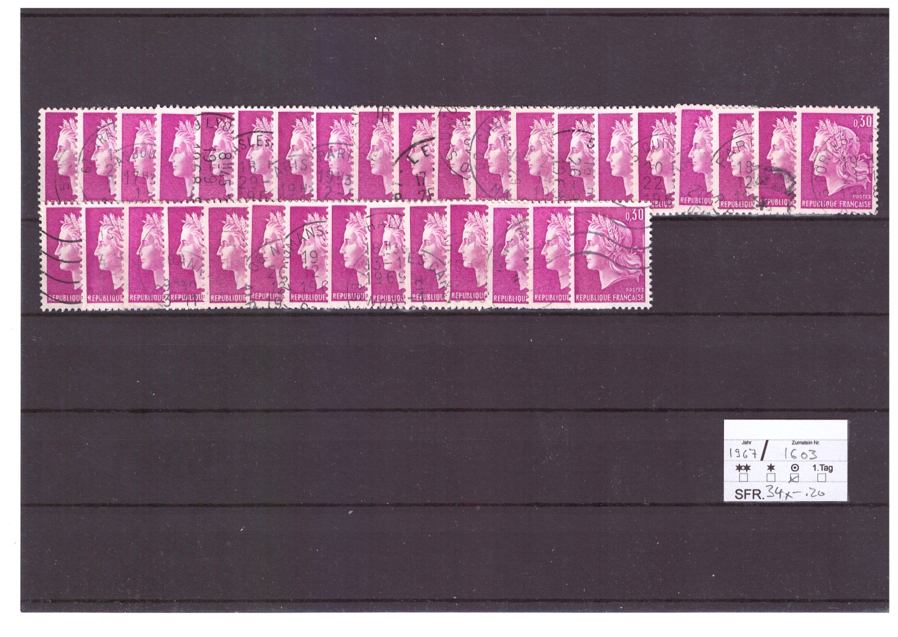 Tous les timbres: Frankreich: Lot Freimarken – D'occasion à Wittenwil par Khunruedi 4