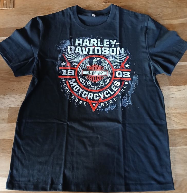 T-Shirt Harley-Davidson, vintage, noir, taille XL/J081 1