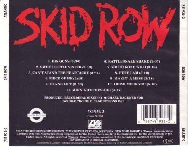 CDs: Skid row - Same – Gebraucht aus St-Cergue von VeganWarrior 1