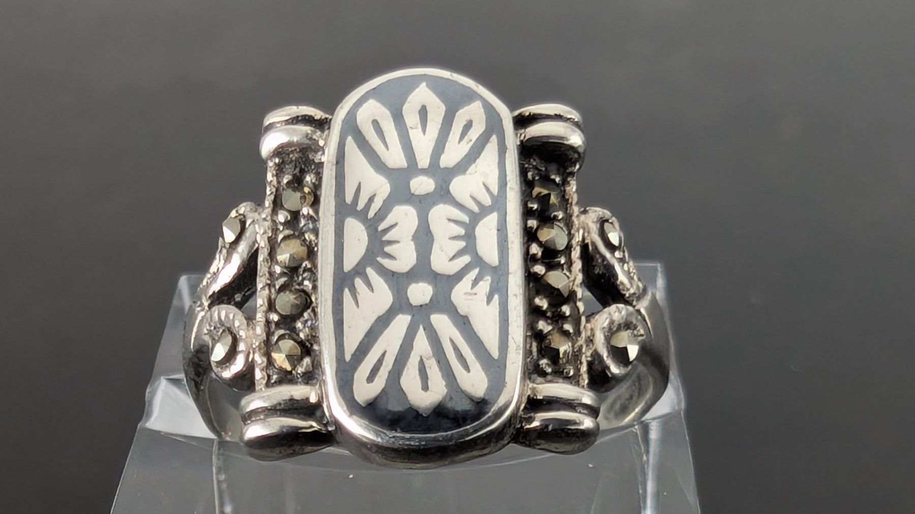 Anelli: Vintage Niello Silber Ring 925 – Usato da Egg b. Zürich venduto da leroy711