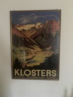 Tourismus-Plakat "Klosters“ Graubünden - gerahmt