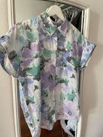 Vintage Bluse Kurzarm Blumenmuster