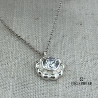 Silberkette fein mit Topas 45 cm