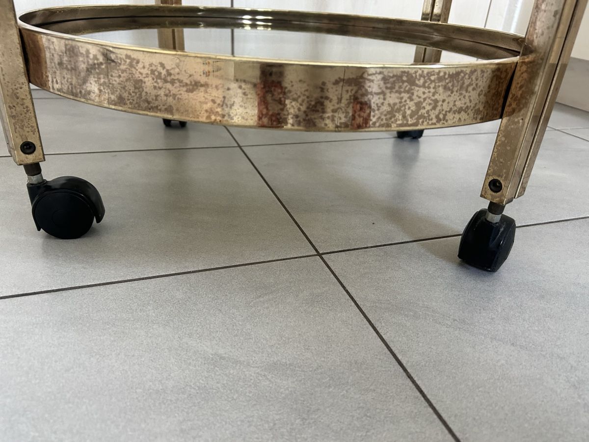 Servierwagen: Servierwagen Metall Glas geraucht ca. 50 cm Durchmesser – Gebraucht aus Lanzenhäusern von vic63 5