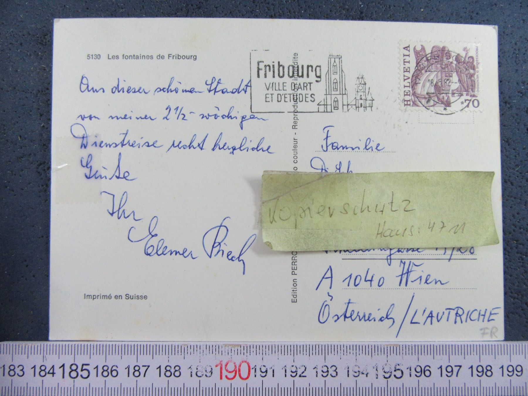 Cartoline postali: FONTAINES DE FRIBOURG FR AK – Usato da Ettingen venduto da Hausi4711 1