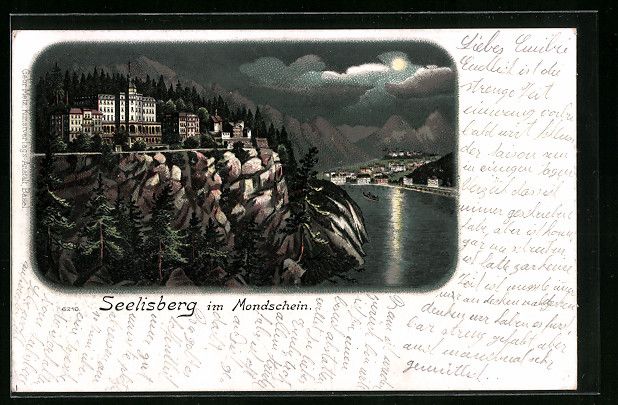 Ansichtskarten: Litho Seelisberg, Uferpartie im Mondsche – Gebraucht aus Berlin von bartko-reher