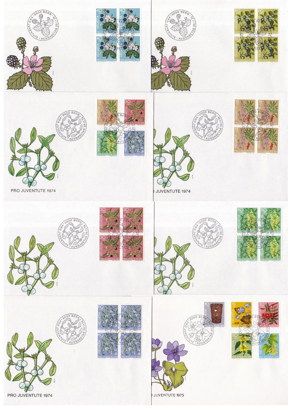 Alle Briefmarken: 54 Stk. Pro Juventute FDCs ab 1958 – Gebraucht aus Münchwilen AG von Nesar 3