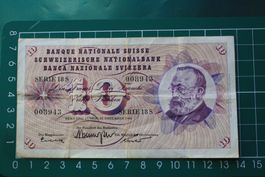 gottfried keller banknote 10 franken 1960