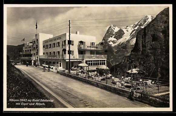 Cartes postales: Mürren, Hotel Edelweiss mit Eiger und M – D'occasion à Berlin par bartko-reher