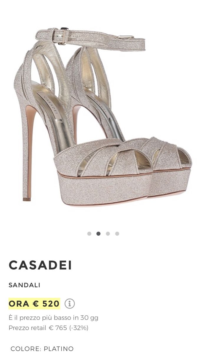 Casadei Scarpe da donna: Casadei Platform Heels, Size 38.5, platinum – Nuovo (secondo la descrizione) da Corsier GE venduto da Karol_save_planet 6