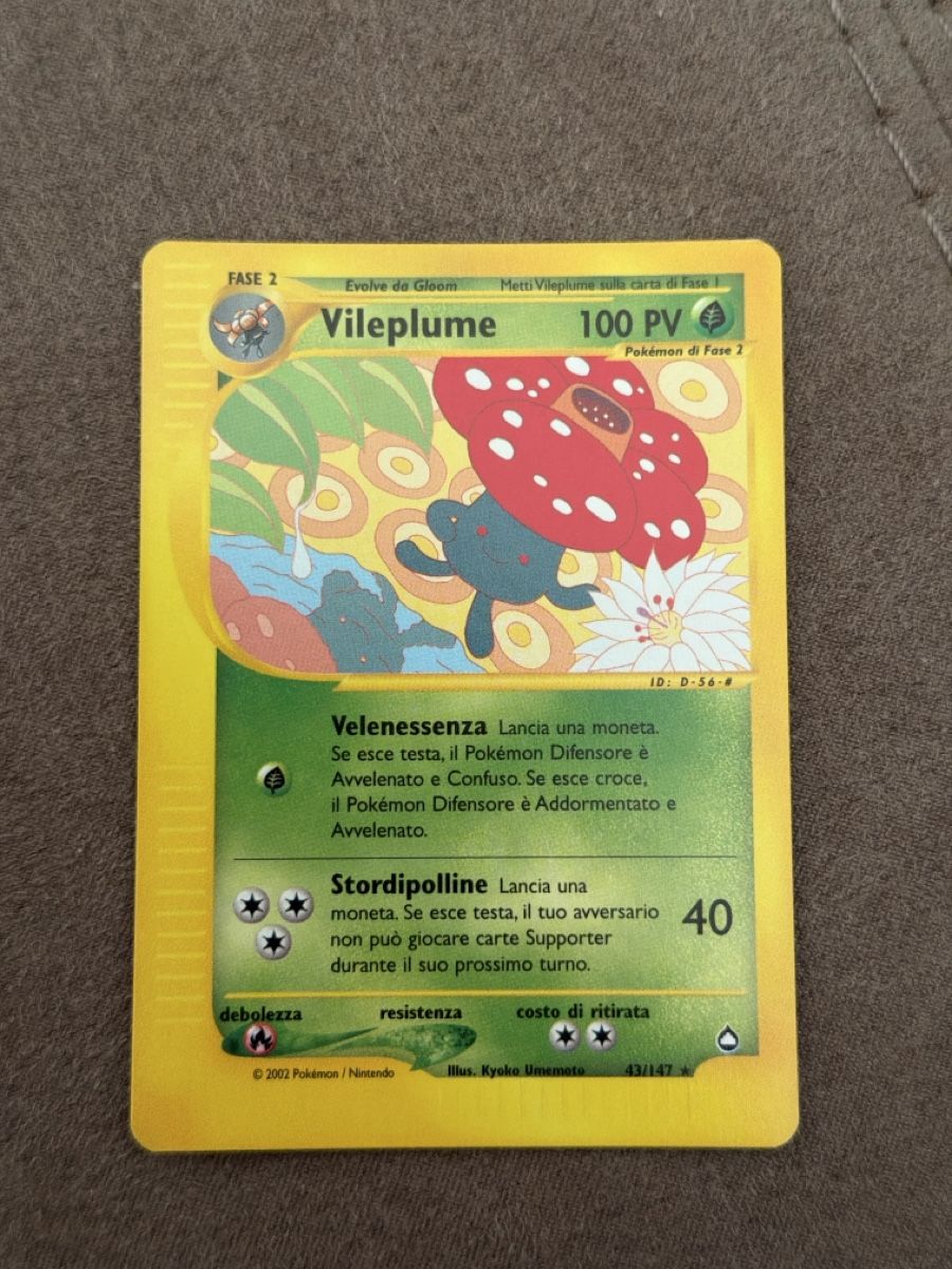 Pokémon Carte collezionabili: Pokemon Vileplume Aquapolis Ita – Usato da Massagno venduto da pokecoach