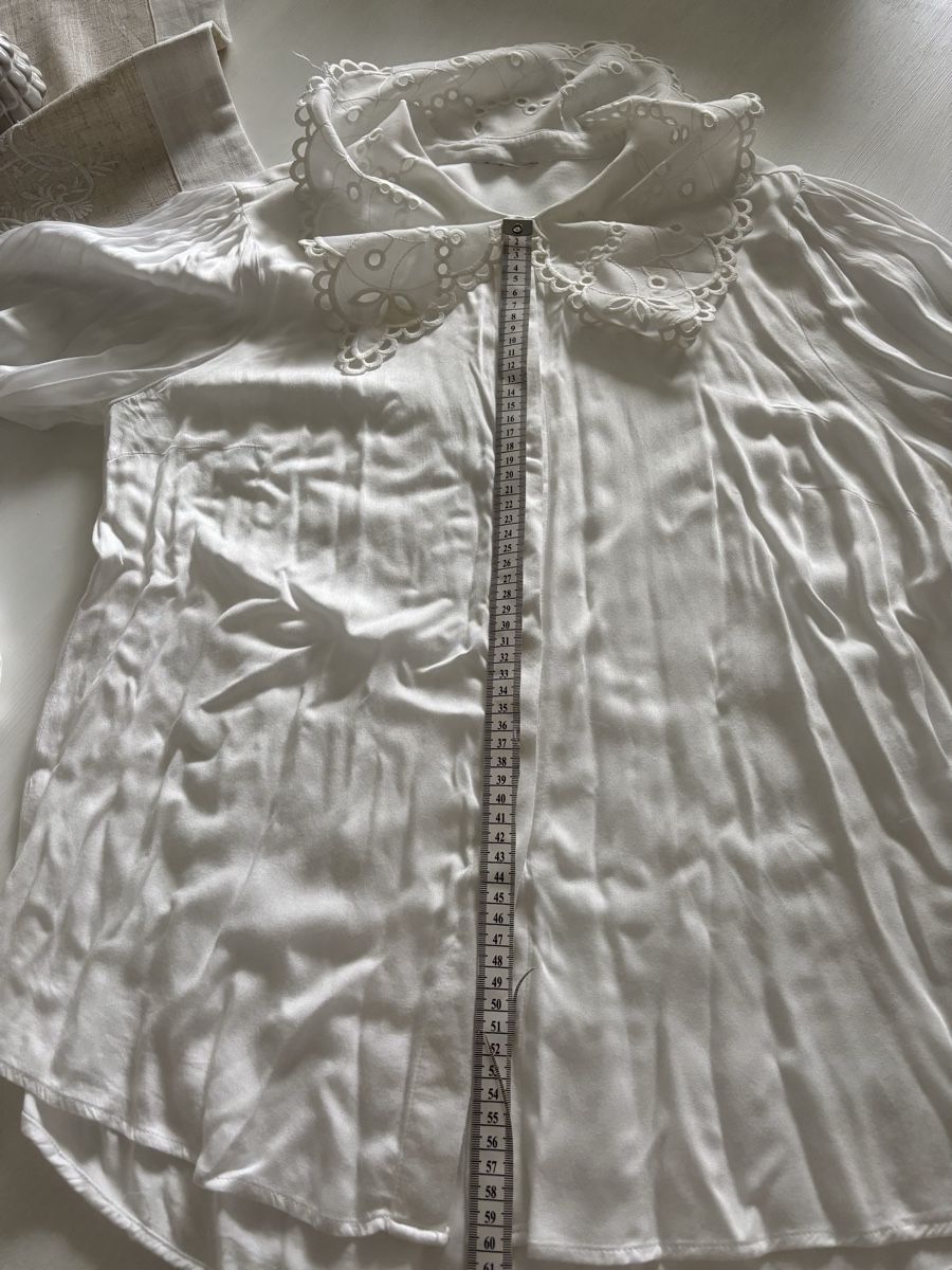 Blusen: Weisse Bluse mit Spitzenkragen Gr. L – Neu (gemäss Beschreibung) aus Bäretswil von Viechel 3