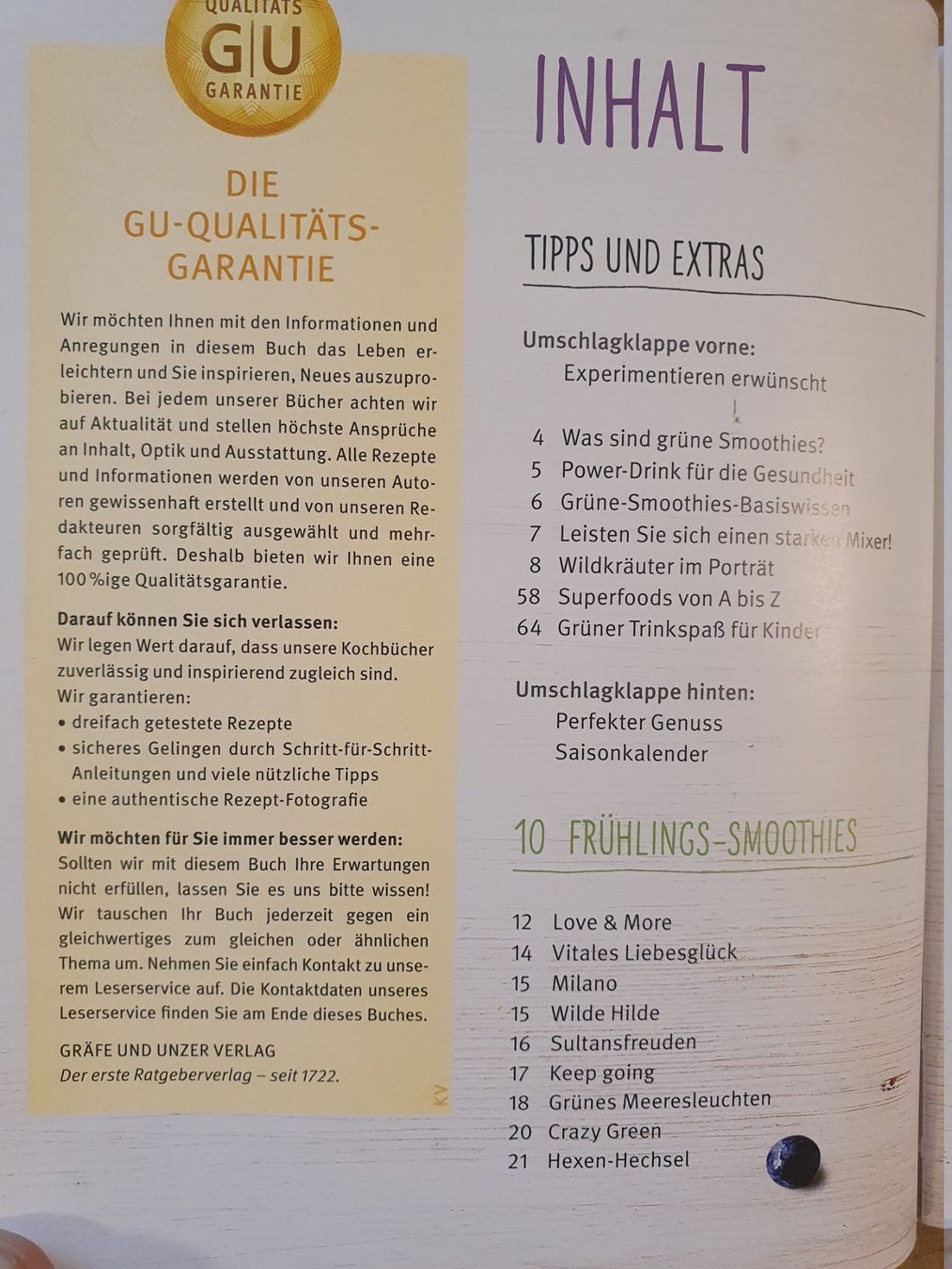 Libri: Grüne Smoothies - GU - Deutsch – Usato da Zürich venduto da loosebone 2