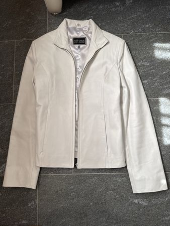 Weisse Echtlederjacke, Gr. 38, Top Zustand für Frühling!