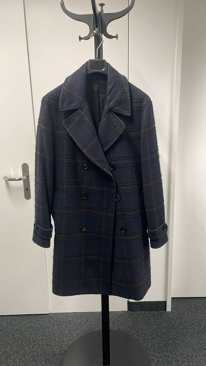 Schicker Herren Wintermantel Zara M blau kariert (Gebraucht