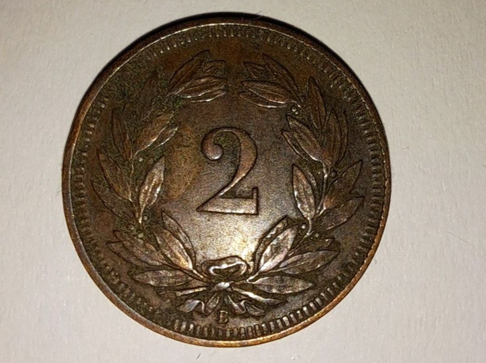 Alle Münzen: 2 Räppler 1915 – Gebraucht aus Rieden SG von Mpfenni 1