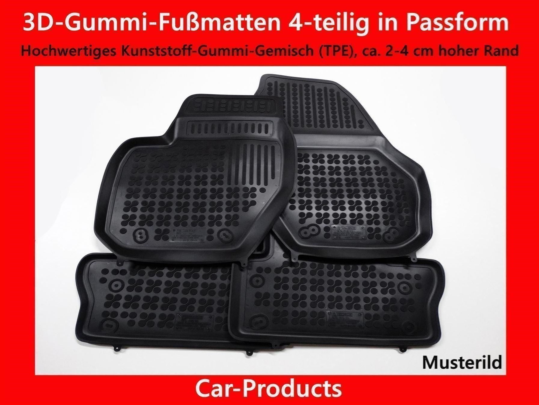 Audi Teppiche / Matten: 3D-Gummi-Set 5-teilig Audi A4 Avant 15- – Neu und originalverpackt aus Rielasingen-Worblingen von Autogummimatten 1