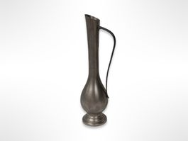 Zinn Vase schlank mit Henkel
