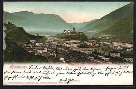 Bellinzona, Partie am Bahnhof, um 1900