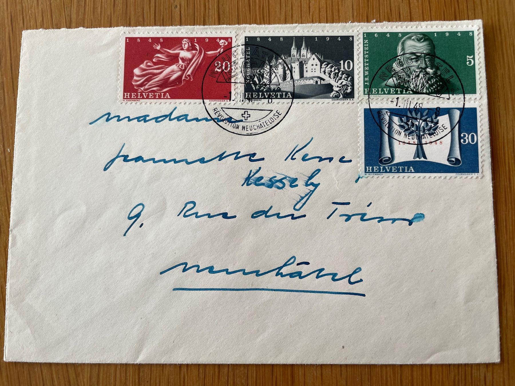 Tutti i francobolli: 01.03.1948 N'tel, SBK 20.- – Usato da Sonceboz-Sombeval venduto da Comment2