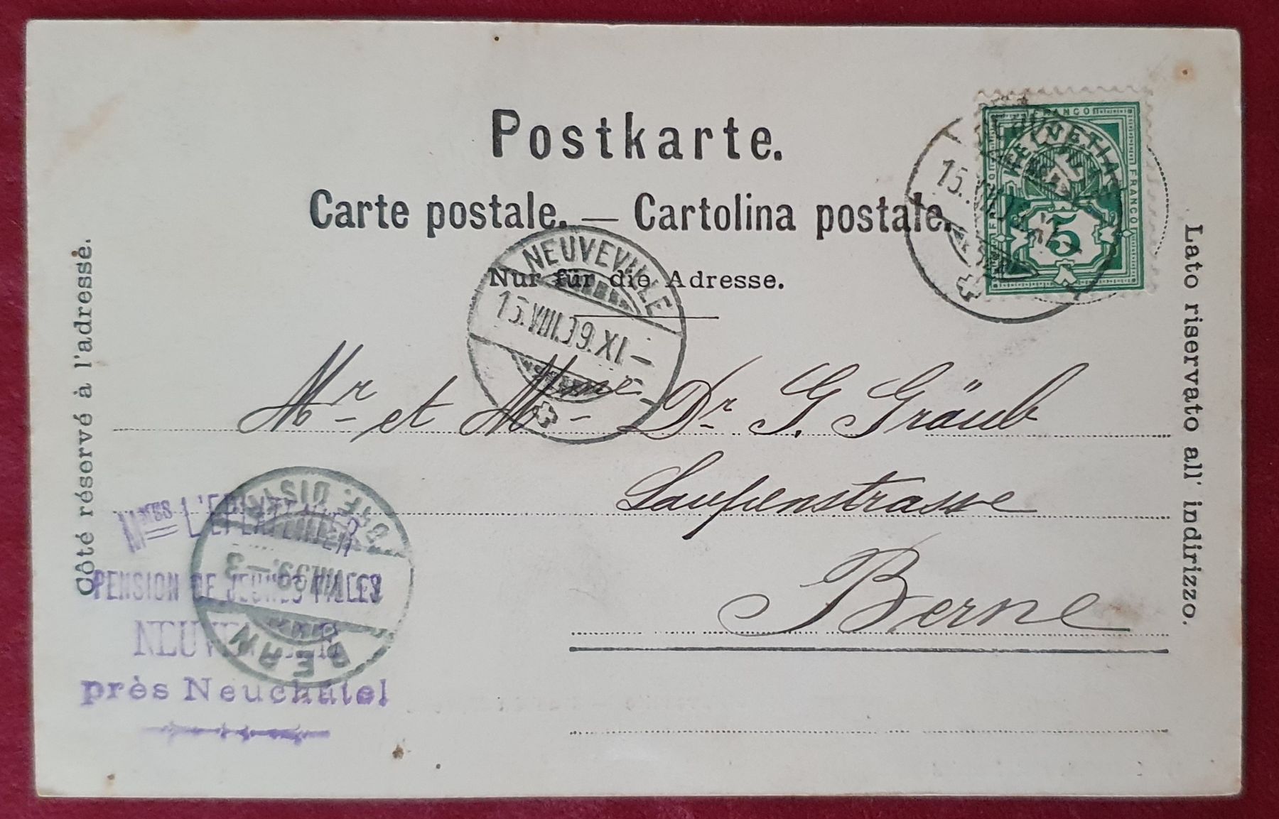 Ansichtskarten: Neuveville 1899 - Rue du Marché – Gebraucht aus Kreuzlingen von Rschweiz1 1