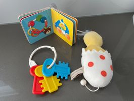 Baby Spielzeug Set: Rasselbuch, Küke mit Musik, Schlüssel