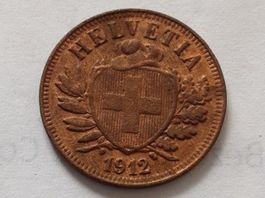 2 Rp 1912 Kupfer ss