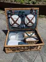 Picknickkorb Weide kariertes Innenfutter gebraucht guter Zus