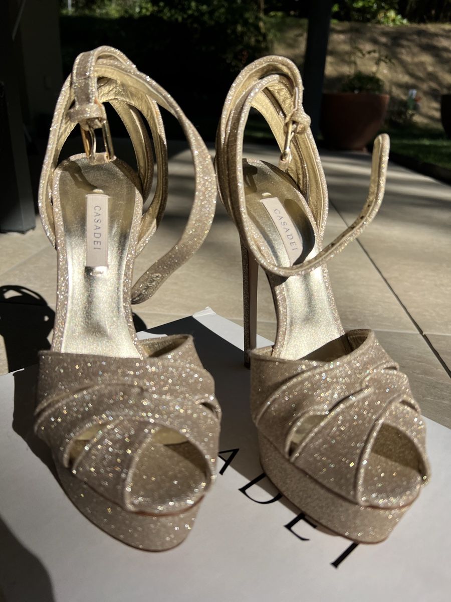 Casadei Scarpe da donna: Casadei Platform Heels, Size 38.5, platinum – Nuovo (secondo la descrizione) da Corsier GE venduto da Karol_save_planet 5
