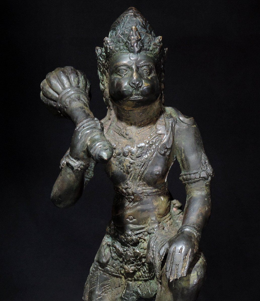 Statuette: Antike Bronze Statue - Hindu Gott Hanuman – Usato da Duggingen venduto da roterbambus 4